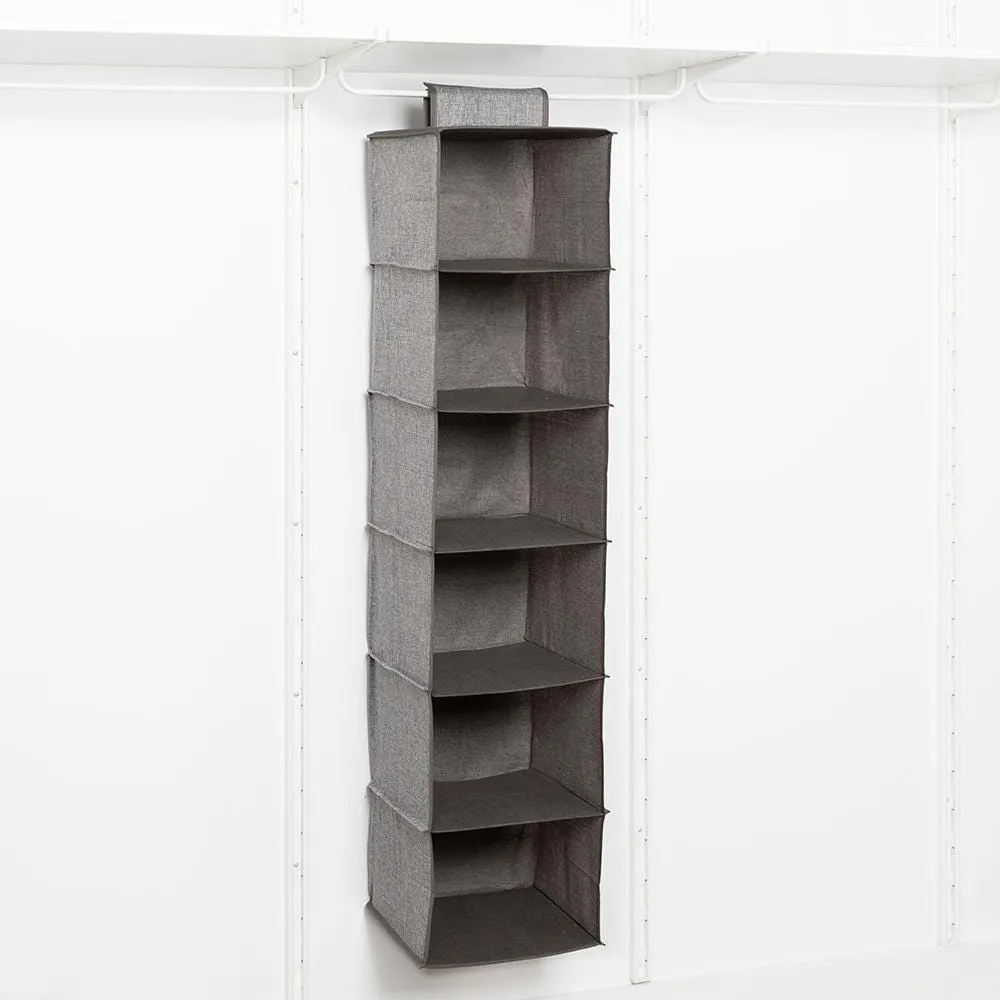 KSP Linea '6-Shelf' Hanging 6-Shelf Org. (Grey) 30 cm sq. x 127 cm