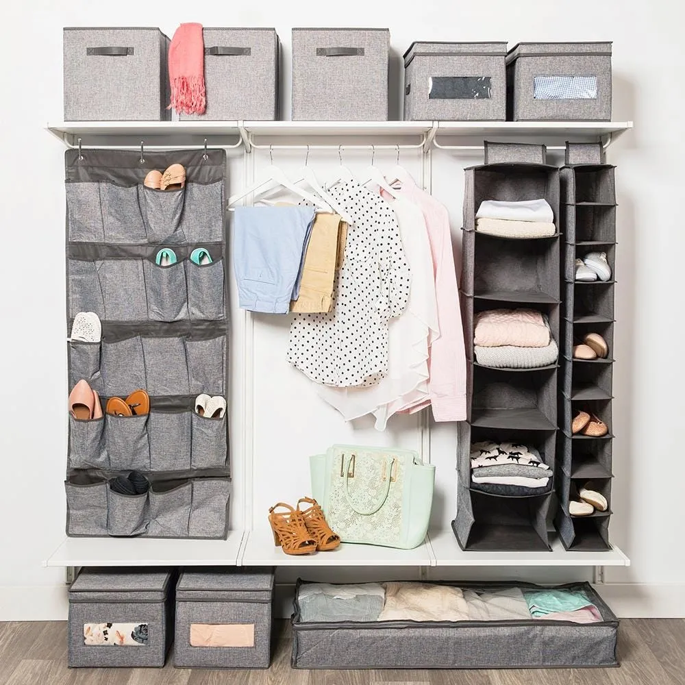 KSP Linea '6-Shelf' Hanging 6-Shelf Org. (Grey) 30 cm sq. x 127 cm
