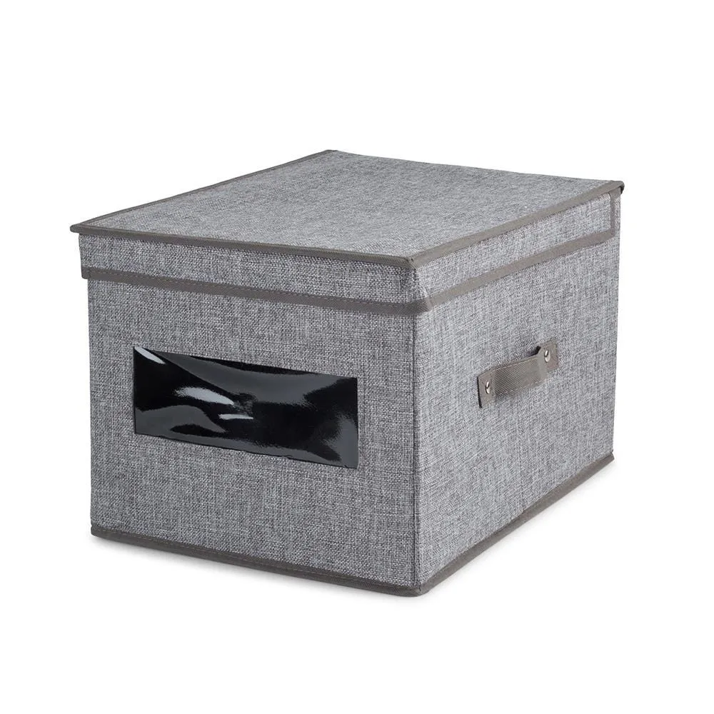 KSP Linea Storage Box with Window (Grey) 30 x 39.5 x 25 cm