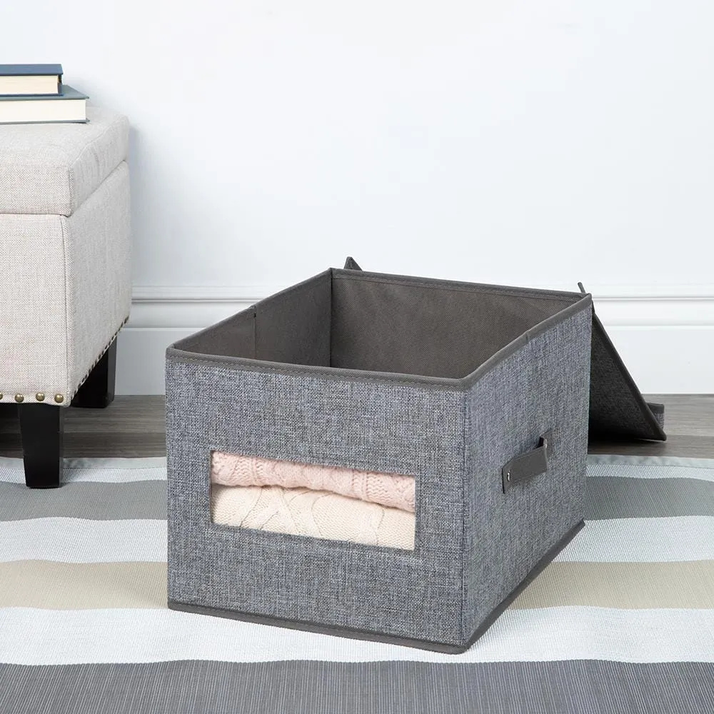 KSP Linea Storage Box with Window (Grey) 30 x 39.5 x 25 cm