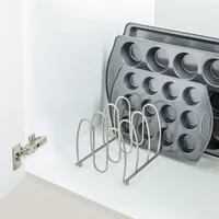 KSP Curvy Divided Kitchen Organizer (Matte Nickel) 33 x 13.5 x 14 cm