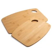 KSP Chi Natural Curved Bamboo Cutting Board - Set of 2