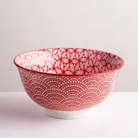 KSP Oishi 'Sakura' Stoneware Bowl - Medium (Red)