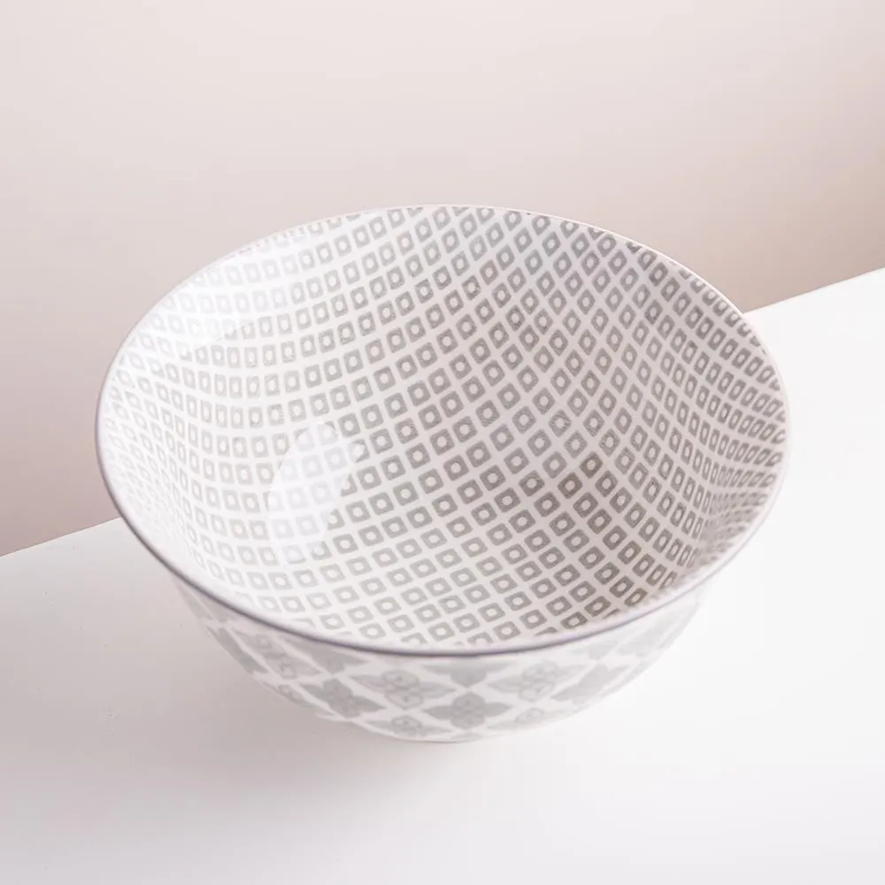 KSP Oishi 'Diamond' Stoneware Bowl - Medium (Grey)
