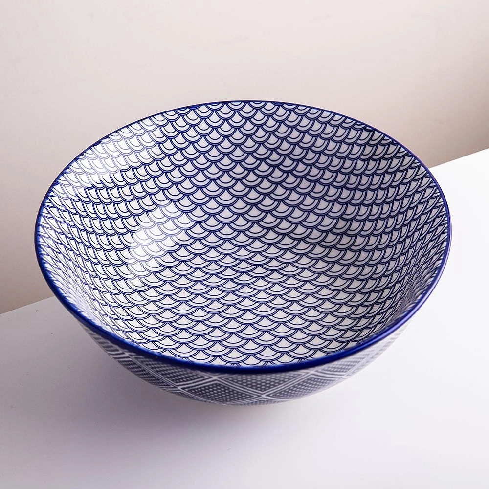 KSP Oishi 'Waves' Stoneware Bowl - Large (Navy)