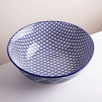 KSP Oishi 'Waves' Stoneware Bowl - Large (Navy)