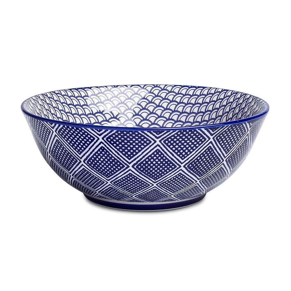 KSP Oishi 'Waves' Stoneware Bowl - Large (Navy)