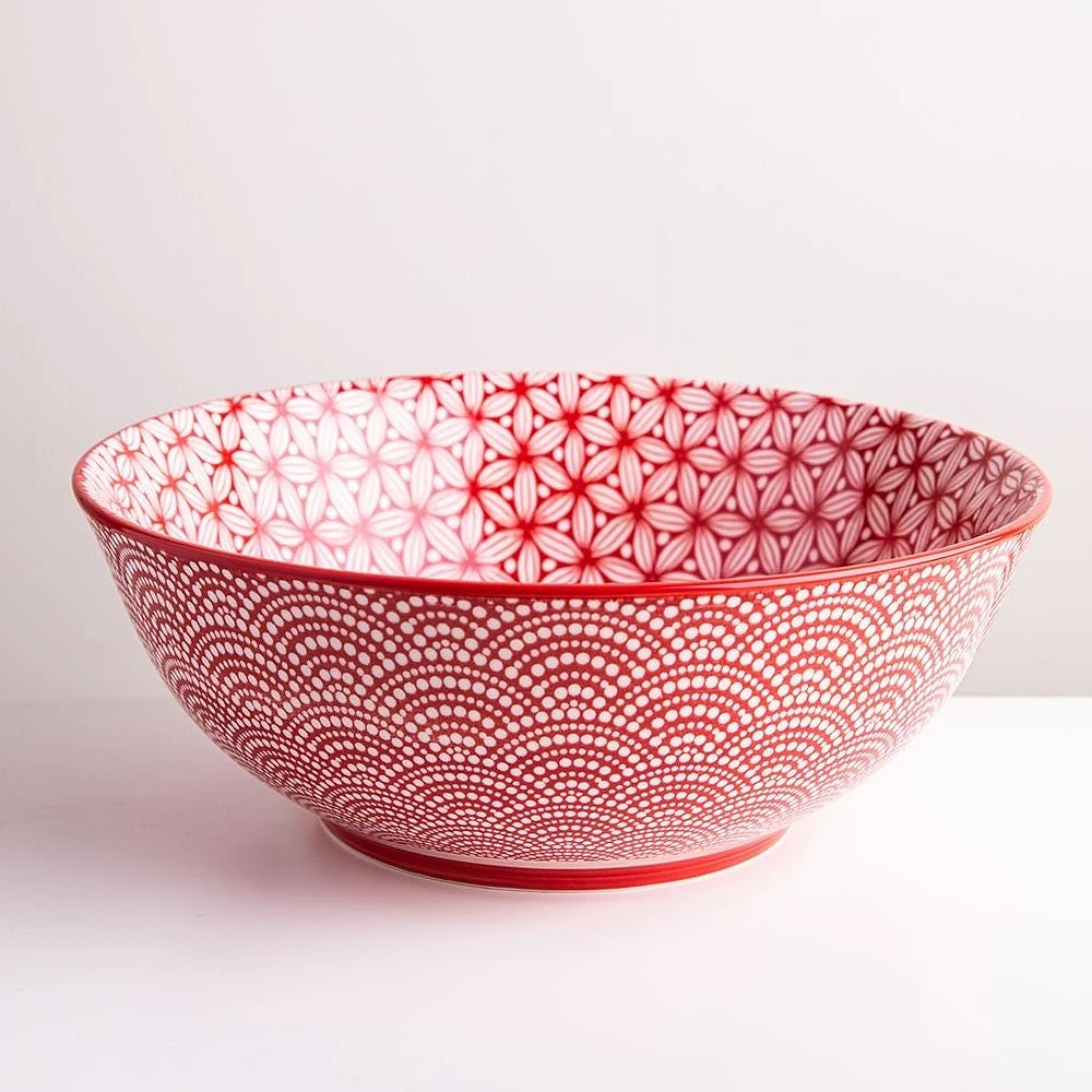 KSP Oishi 'Sakura' Stoneware Bowl - Large (Red)