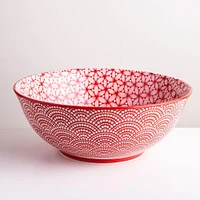KSP Oishi 'Sakura' Stoneware Bowl - Large (Red)