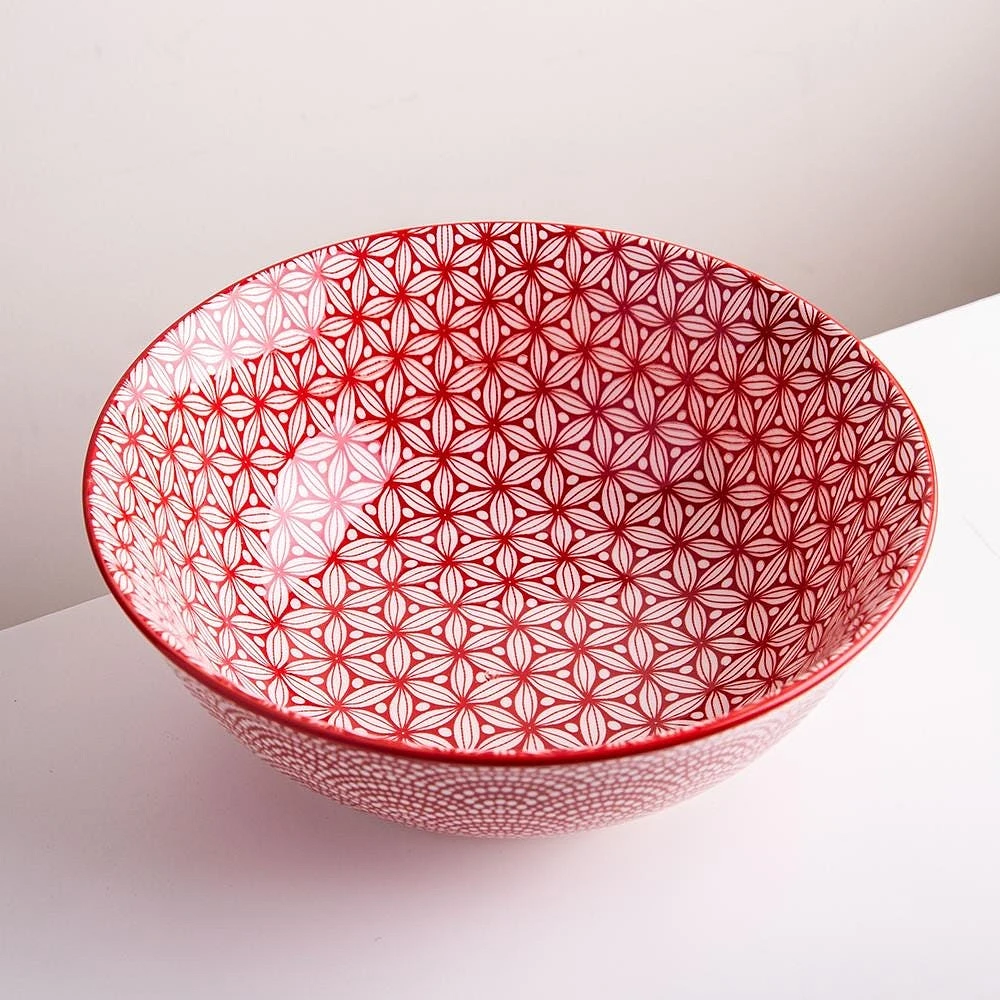 KSP Oishi 'Sakura' Stoneware Bowl - Large (Red)