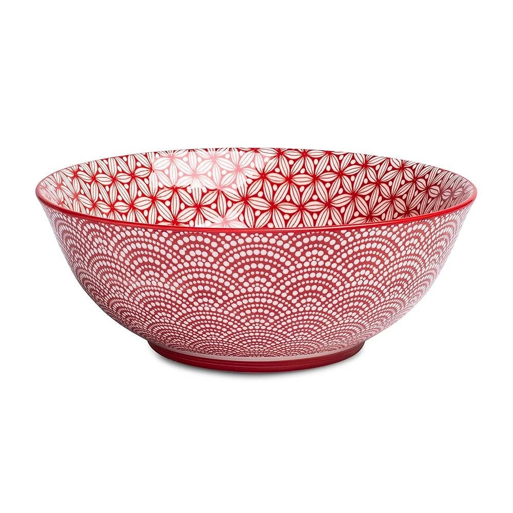 KSP Oishi 'Sakura' Stoneware Bowl - Large (Red)