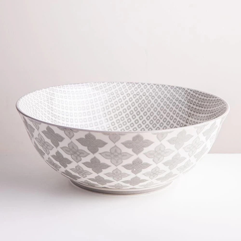 KSP Oishi 'Diamond' Stoneware Bowl - Large (Grey)