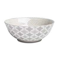 KSP Oishi 'Diamond' Stoneware Bowl - Large (Grey)