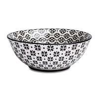 KSP Oishi 'Flower Burst' Stoneware Bowl - Large (Black)