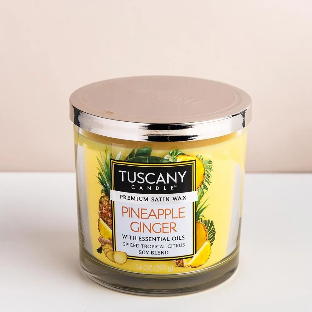 Empire Tuscany 'Pineapple Ginger' 3-Wick Glass Jar Candle