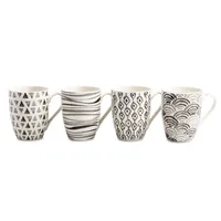 KSP Graphic 'Ikat' Mug - Set of 4 (Grey)