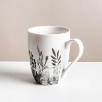 KSP Graphic 'Bloom' Mug - Set of 4 (White/Black)