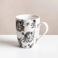 KSP Graphic 'Bloom' Mug - Set of 4 (White/Black)