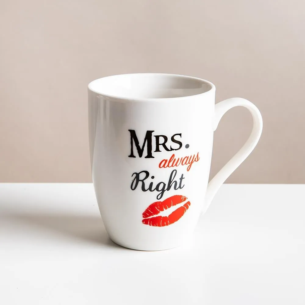 KSP Graphic 'Mr and Mrs' Mug - Set of 4 (White/Black)