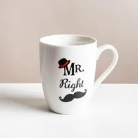 KSP Graphic 'Mr and Mrs' Mug - Set of 4 (White/Black)