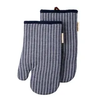 Harman Gourmet 'Chambray Stripe' Cotton Oven Mitt - Set of 2 (Blue)