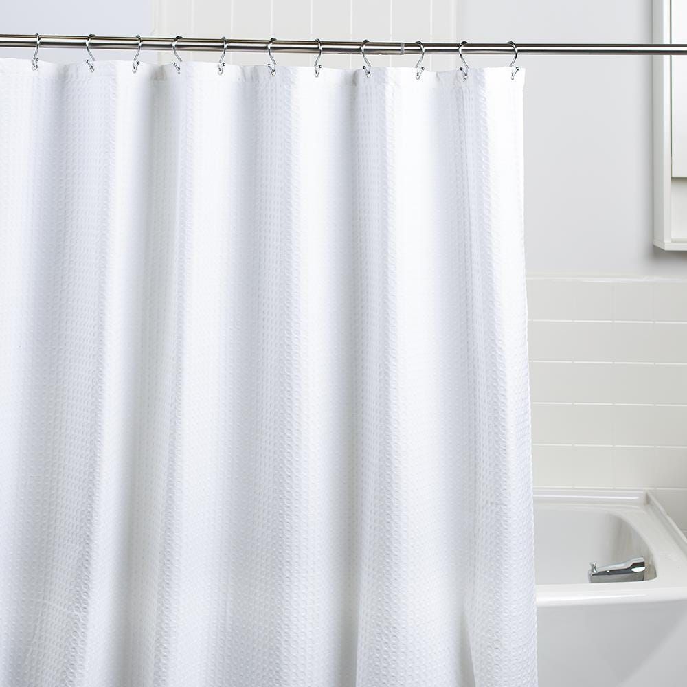 Moda At Home Polyester Fabric 'Delano' Shower Curtain (White