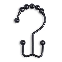 Moda At Home Annex Double Roll Curtain Ring - Set of 12 (Black)