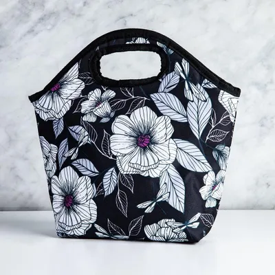 KSP Bella 'Flora' Insulated Lunch Bag (White/Black)