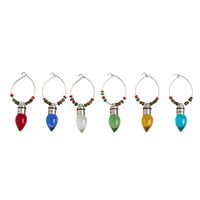 KSP Christmas Glass 'Light Bulb' LED Wine Charm - Set of 6