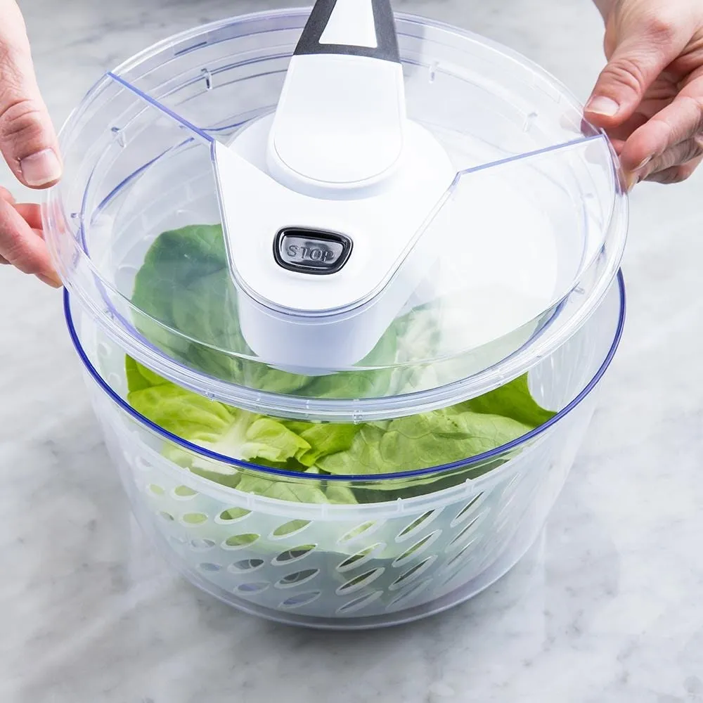 KSP Pro Chef Lever Salad Spinner (Silver/Clear)