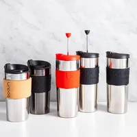 Bodum Silicone Band Double Wall Travel Mug (Gunmetal)