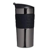 Bodum Silicone Band Double Wall Travel Mug (Gunmetal)