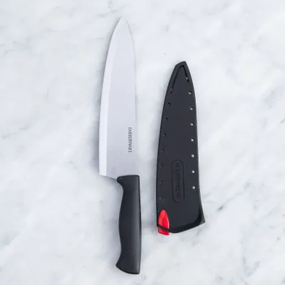 Farberware Edgekeeper 8" Chef Knife with Sleeve (Black)