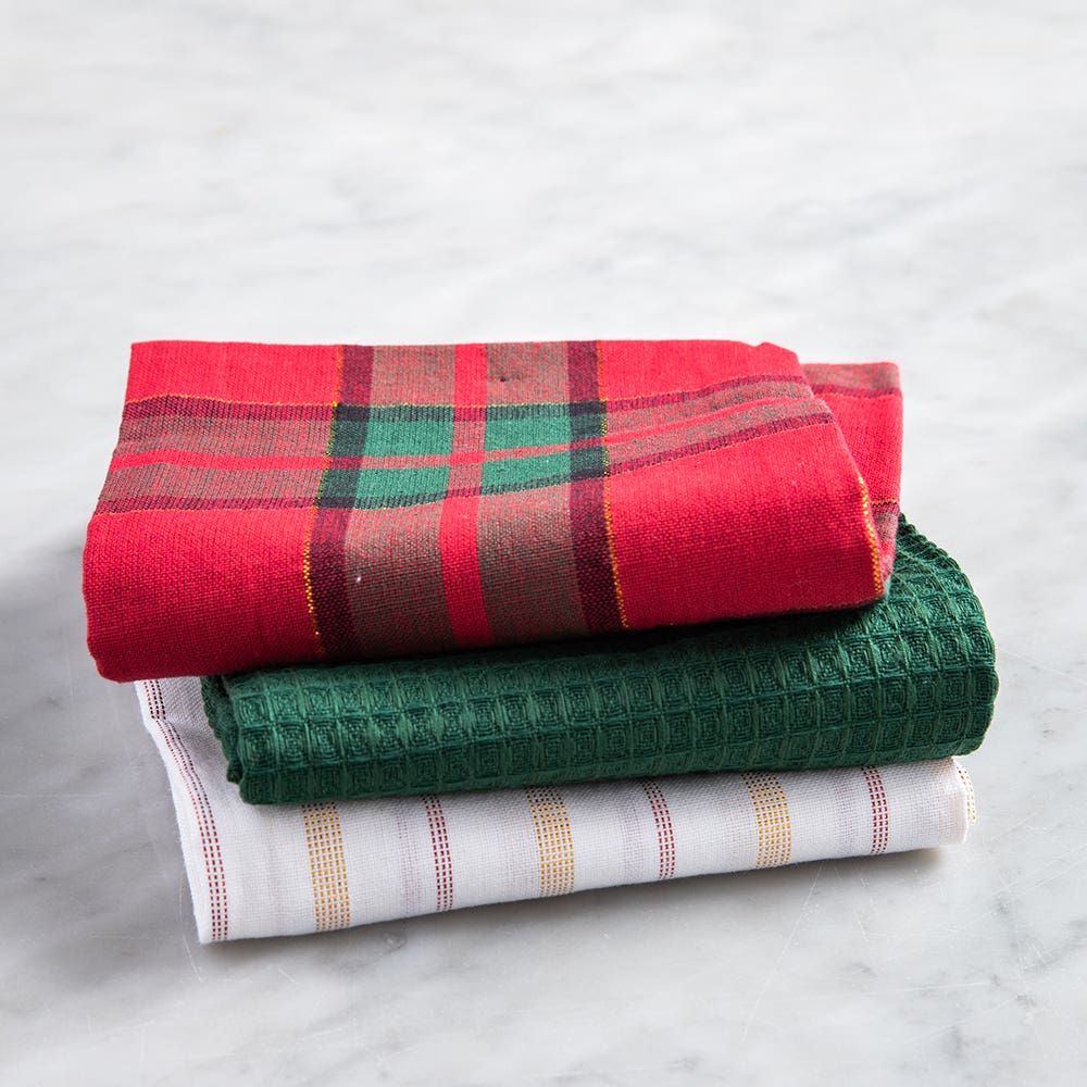 Harman Christmas 'Traditional Check' Kitchen Towel 18x26" - Set of 3