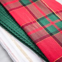 Harman Christmas 'Traditional Check' Kitchen Towel 18x26" - Set of 3