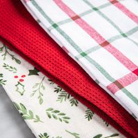 Harman Christmas 'Holly' Cotton Kitchen Towel 18x26" - Set of 3