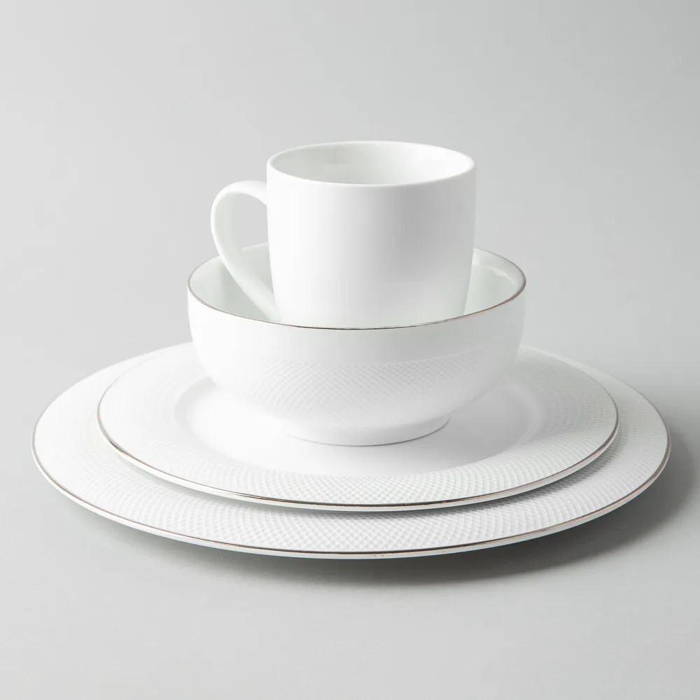 KSP A La Carte 'Diamond Platinum' Porcelain Dinner Plate