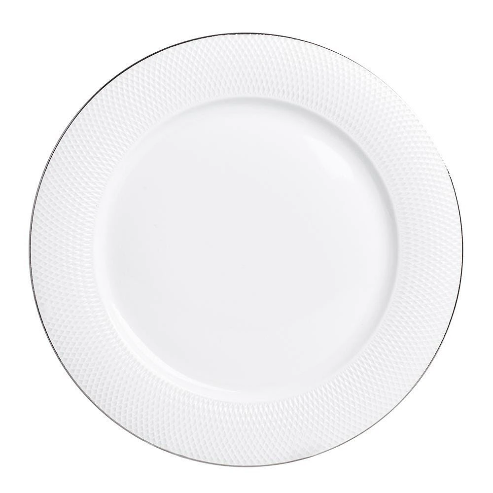 A La Carte 'Diamond Platinum' Porcelain Side Plate (White)