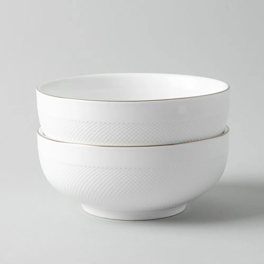 KSP A La Carte 'Diamond Platinum' Porcelain Cereal Bowl