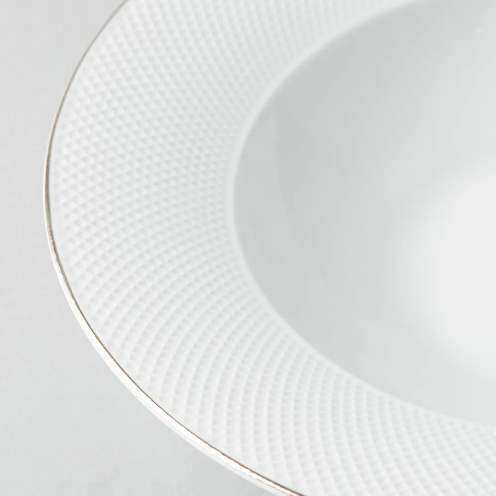 KSP A La Carte 'Diamond Platinum' Porcelain Soup/Pasta Plate