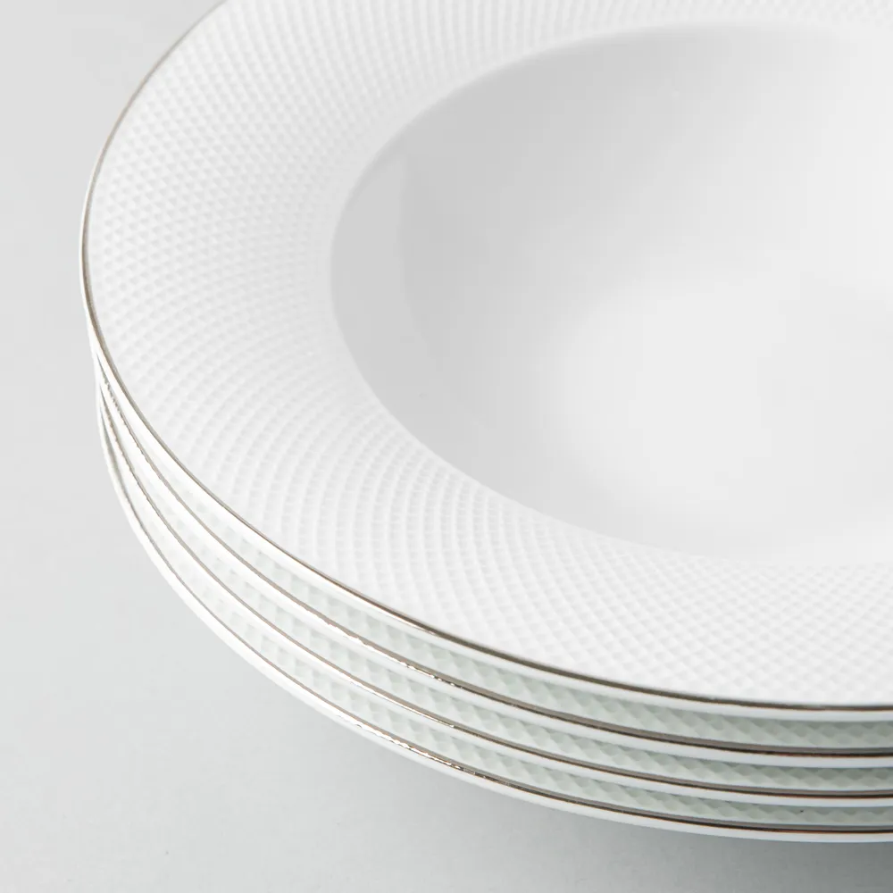 KSP A La Carte 'Diamond Platinum' Porcelain Soup/Pasta Plate