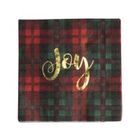 Harman Christmas 3-Ply 'Joy Foil' Paper Napkin (Red/Gold)