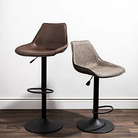 KSP Dax Faux Leather Bar Stool (Dark Grey)