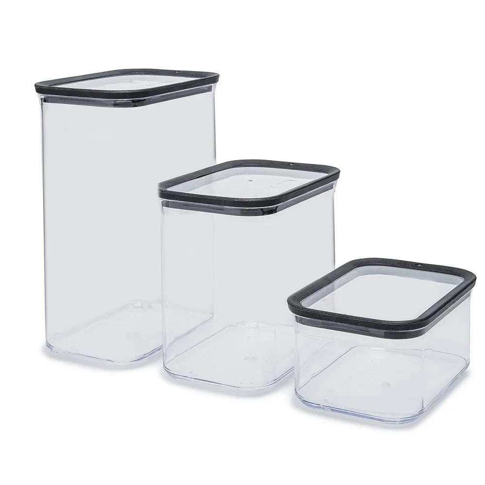 KSP Space Saver Plastic Canister Combo - Set of 3 (Black)