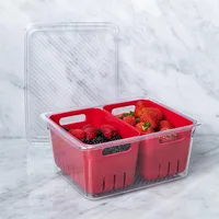 KSP Fridgestor Double Basket Berry Keeper (Red) 6.7x8.7x4"