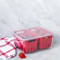 KSP Fridgestor Double Basket Berry Keeper (Red) 6.7x8.7x4"