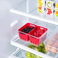 KSP Fridgestor Double Basket Berry Keeper (Red) 6.7x8.7x4"