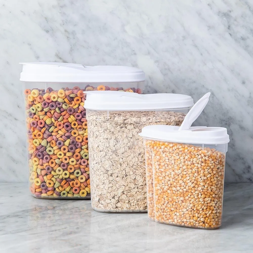 KSP Space Saver Cereal Container Combo - Set of 3 (White)