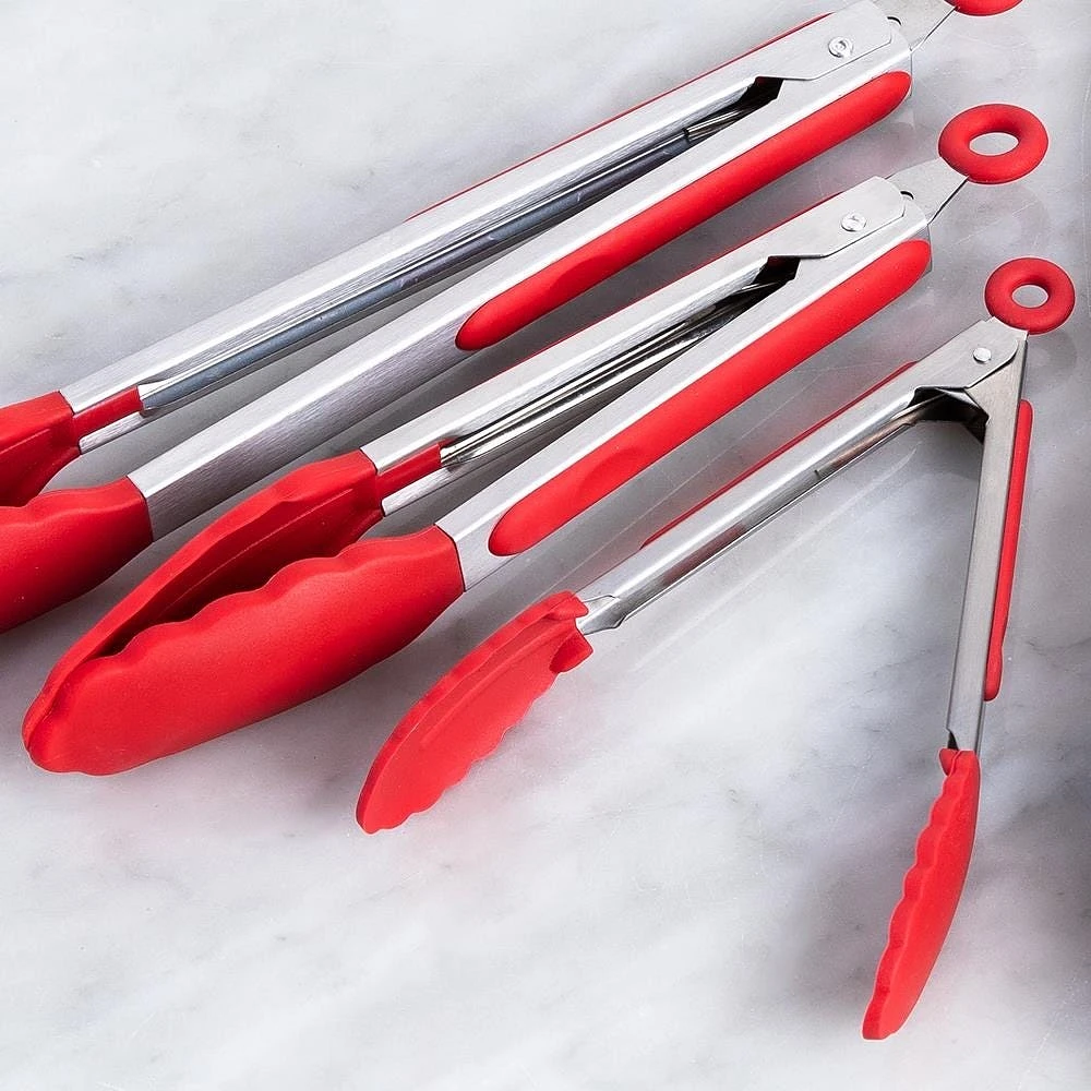 KSP Grip Silicone Tong - Set of 3 (Red)