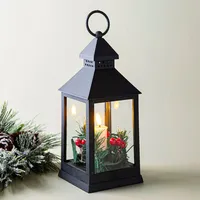 KSP Christmas 'Holly Wreath' LED Plastic Lantern (Small